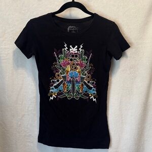 Zoo York Vintage Graphic Tee - NYC Skater Streetwear Collage - Black - Small